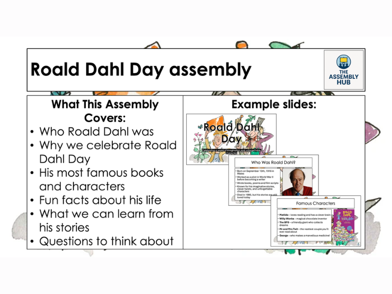 Roald Dahl Day Assembly PowerPoint – KS1 & KS2 Author Study September Assembly