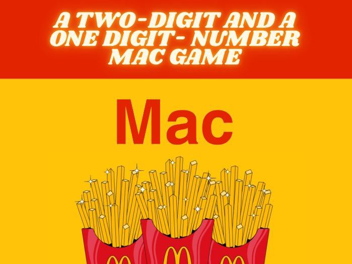 A two-digit and a one-digit number  Mac Game