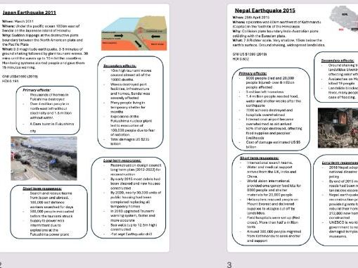 AQA GCSE GEOGRAPHY Paper 1 Natural Hazards Case study booklet