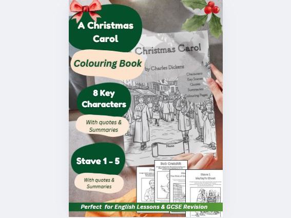 Dickens|  'A Christmas Carol' | Fun Colouring Book | GCSE English Literature Revision & Study Guide