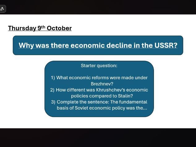 A Level- Economic decline in the USSR