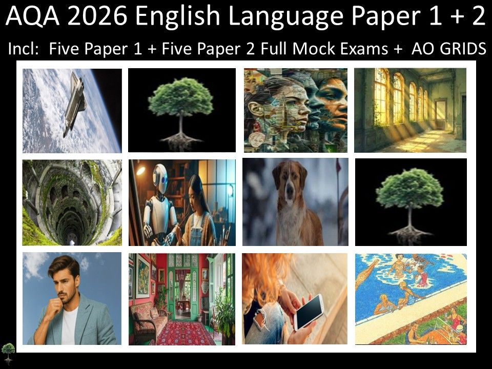 Ten AQA 2026 English Language Paper 1 + 2 Mocks | AO GRIDS