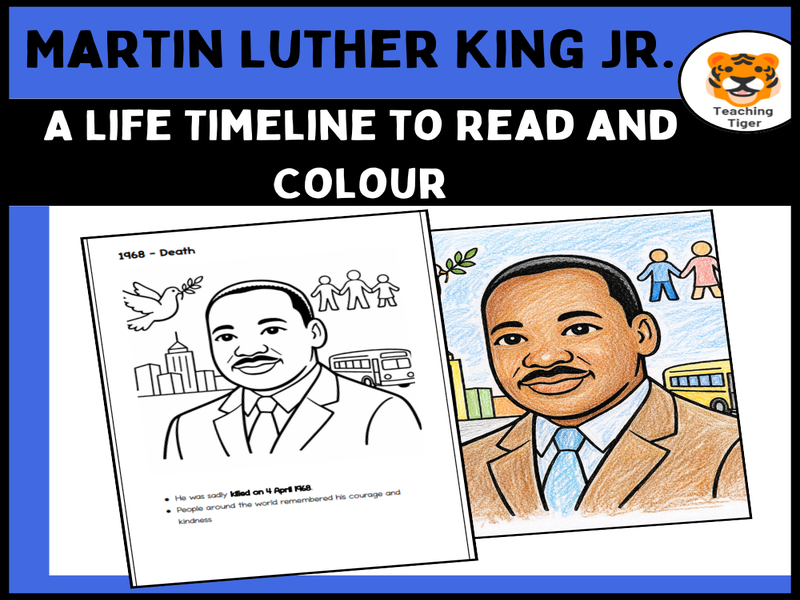 Martin Luther King Jr Timeline with Colouring Pages | Civil Rights History KS2