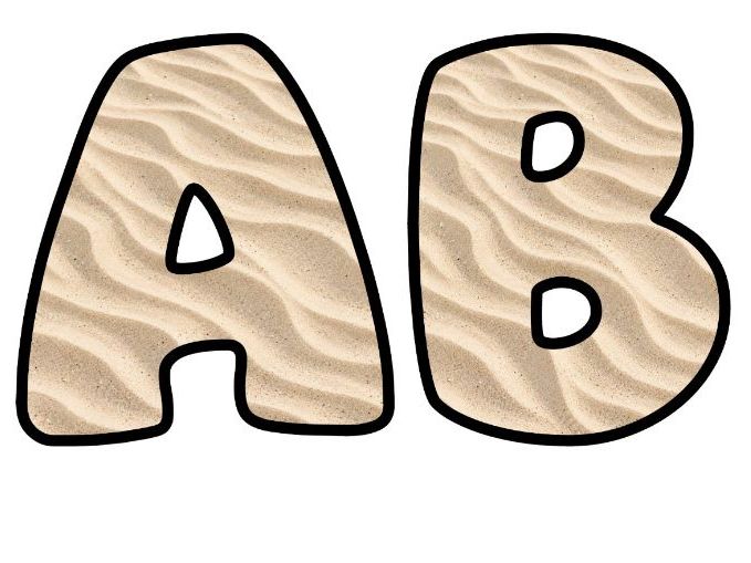 Sand Ripples Texture Bubble Letters | Geography Topic Bulletin Board Letters