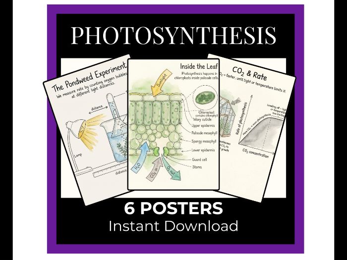 Photosynthesis Classroom Display - GCSE Biology Revision Posters, KS3 and KS4 Science