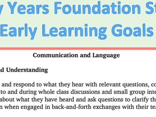 Early Learning Goals 2021