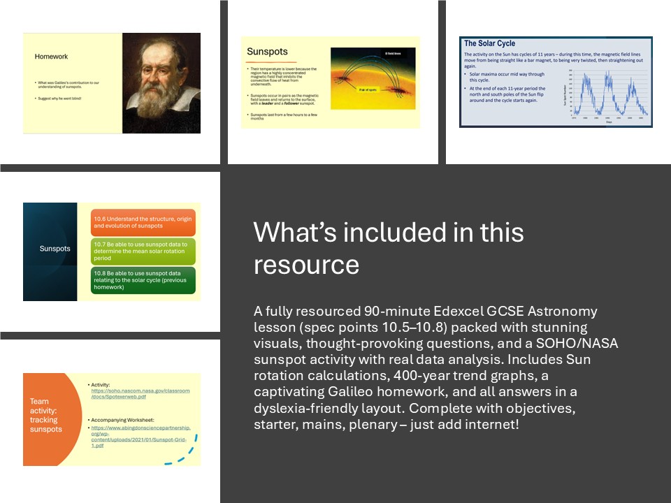 Sunspots Topic 10 GCSE Astronomy Edexcel