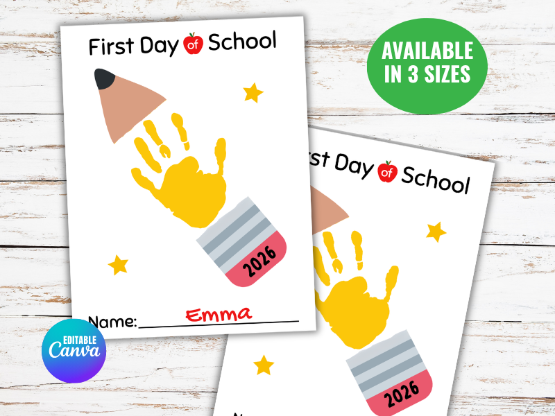 First Day of School Handprint Craft: Kindergarten Handprint Poem - Preschool Craft