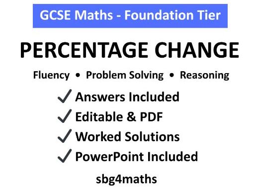 GCSE Maths Foundation – Percentage Change: Profit & Loss Worksheet with Answers