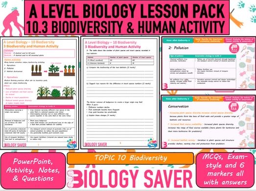 A Level Bio Lesson - 10.3 Biodiversity and Human Activity