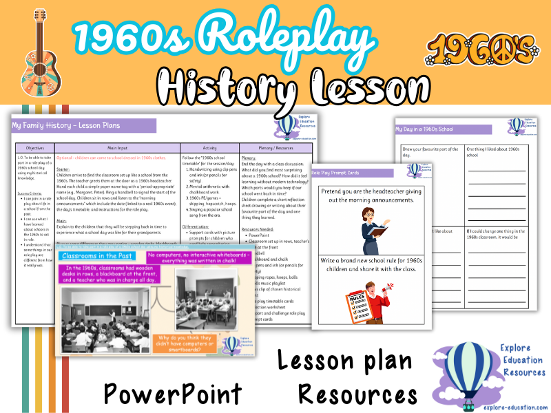 1960s School Day Role Play Lesson – History (Year 1-2, KS1)