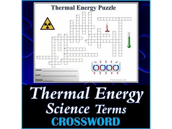 Thermal Energy Science Crossword Puzzle Activity Worksheet