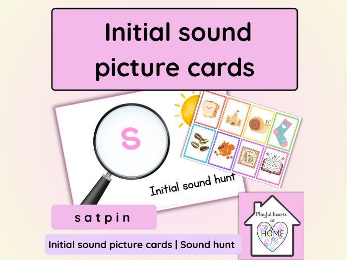 Initial sounds picture card s a t p i n