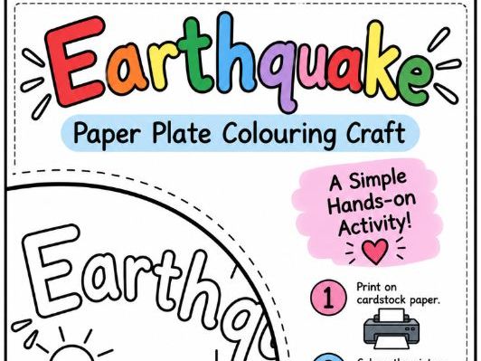 Earthquake Paper Plate Colouring Craft