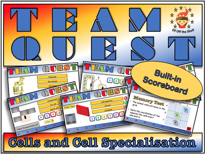 Plant and Animal Cells Structure Differences Specialisation Team Quest Interactive Smart Board Quiz