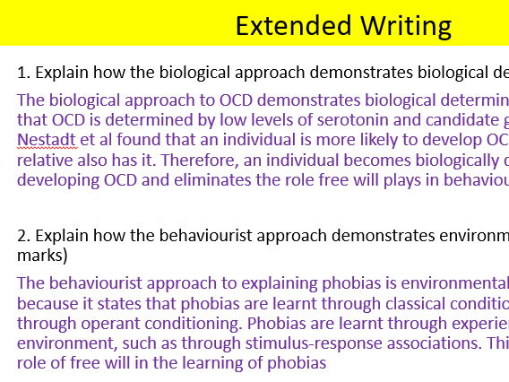 AQA Psychology free will and determinism issues and debates