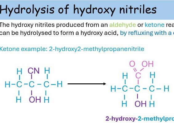 WJEC A level Chemistry 4.4 Aldehydes and ketones powerpoint lessons for entire topic