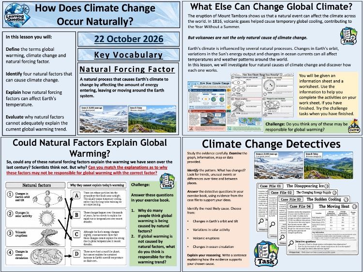 Key Stage 3 Climate Change: How Does Climate Change Happen Naturally?