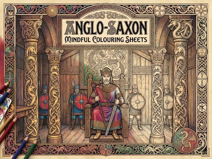 Anglo-Saxon History & Art Mindful Colouring Pages & Reading Passages