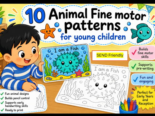 10 Animal Fine Motor Patterns