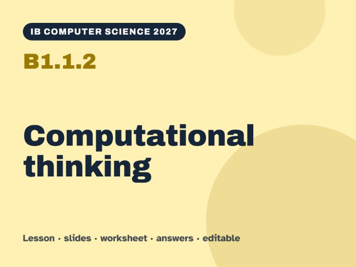 IB Computer Science 2027 – B1.1.2 Computational thinking – Lesson & Worksheet