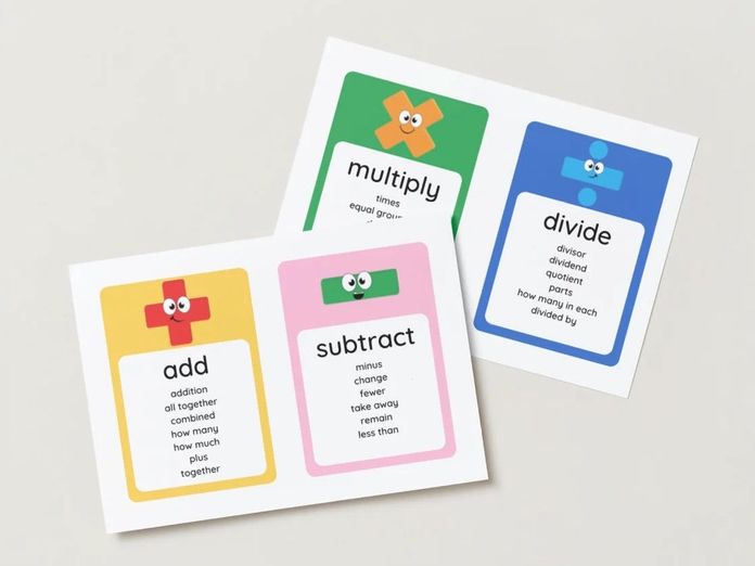 Math Operations Poster + x = Keywords Math bulletin board