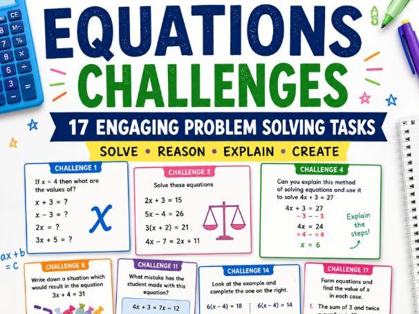 Equations Challenges – Engaging Algebra Problem-Solving Resource