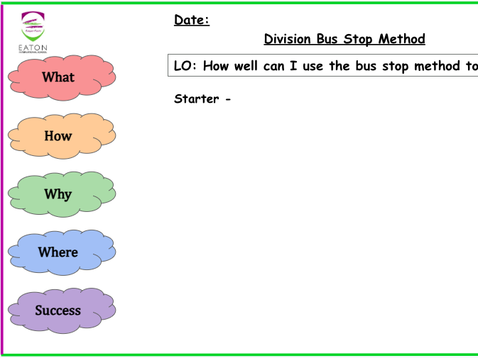 Primary - Division Bus Stop Method