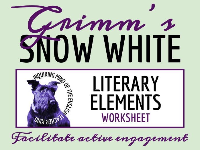 "Snow White and the Seven Dwarfs" Literary Elements Worksheet | Grimm's Fairy Tale | Short Story