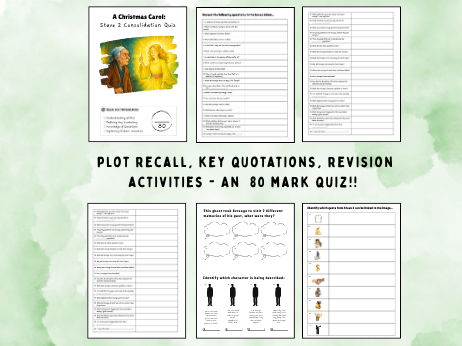 GCSE -  A Christmas Carol - Stave 2, 80 Question Revision Quiz (Assessment)