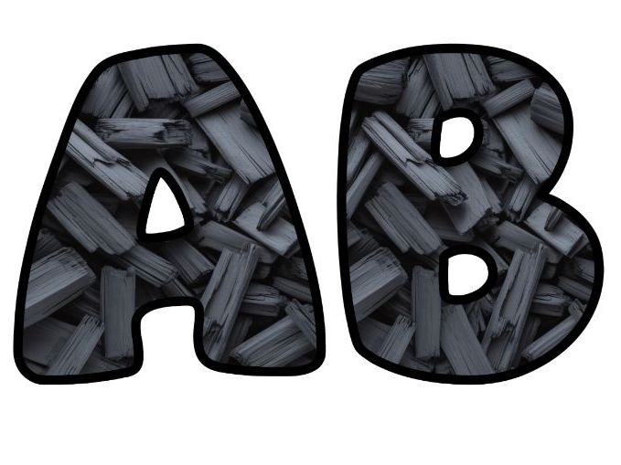 Charcoal Texture Lettering Set for Classroom Display | Upper & Lowercase, 0-9 and Signs