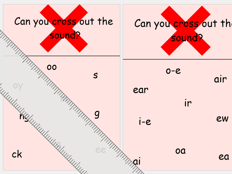 Cross out the sound phonics worksheet