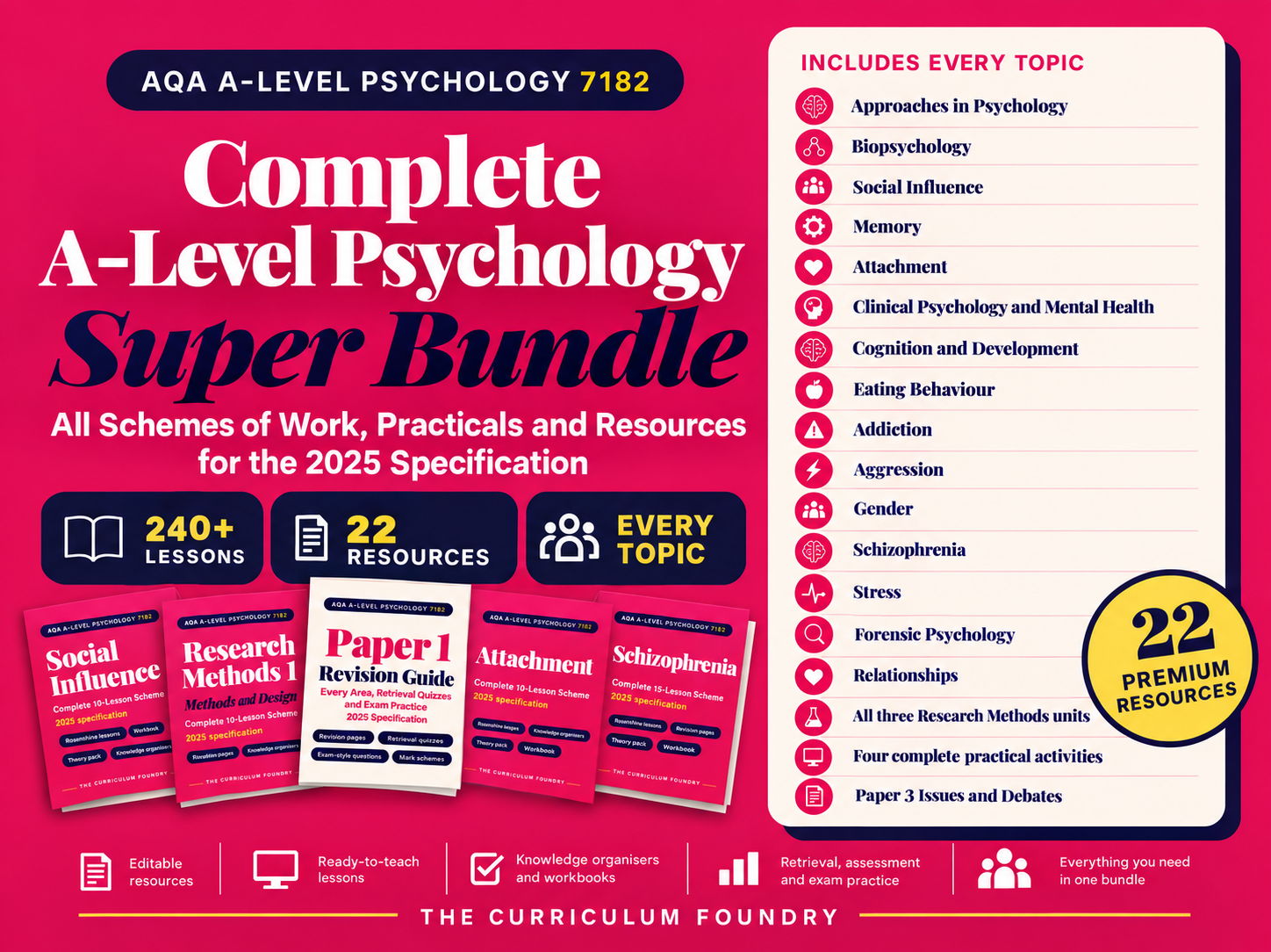 AQA A-Level Psychology (New Spec updated) Full 2 year course / multiple schemes of works