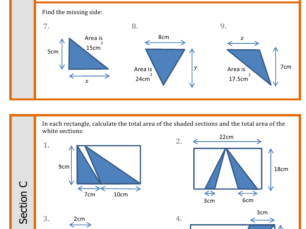 Area of Triangles - differentiated