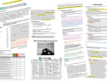 AQA A-Level Sociology Learning Journal & Exam Skills Booklet - PLCs, AOs & Essay Writing Guidance