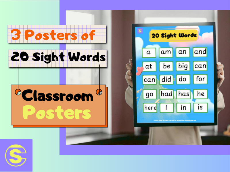60 Early Sight Words Classroom Wall Printables
