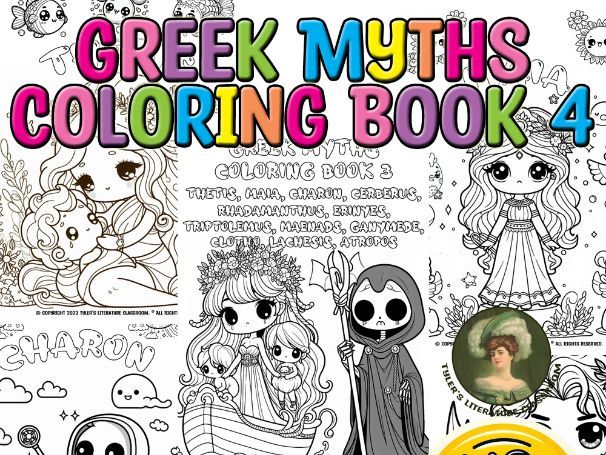 Greek Myths Coloring Book #4 in Kawaii Style No Prep