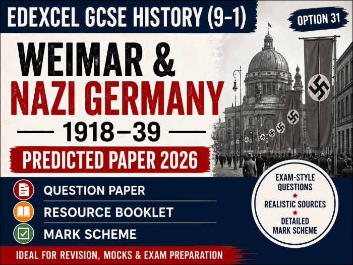 Edexcel GCSE History (9–1) Weimar & Nazi Germany 1918–39 Predicted Paper 2026