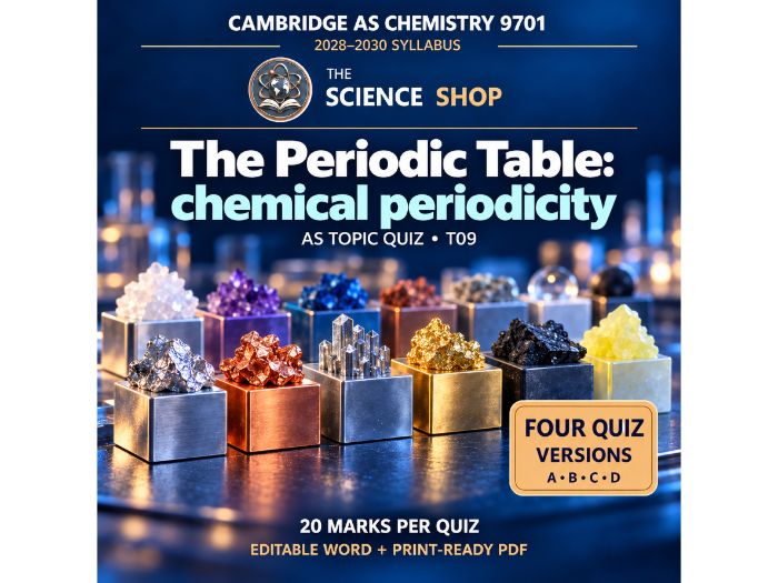 The Periodic Table: chemical periodicity | Cambridge AS Chemistry 9701 | 4 Revision Quizzes