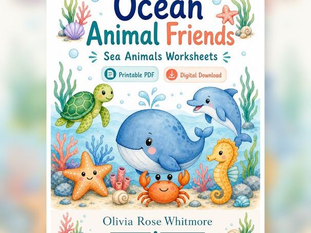Ocean Animal Activity Worksheets for Kids
