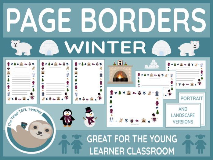 Winter-Themed Page Borders