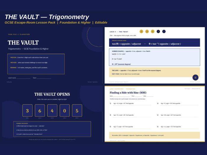 THE VAULT: Trigonometry — GCSE Escape-Room Lesson (Foundation & Higher)
