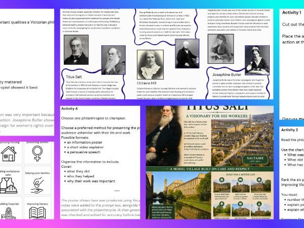 KS2 Victorian England/KS3 Industrial Revolution - Philanthropists Lesson Pack