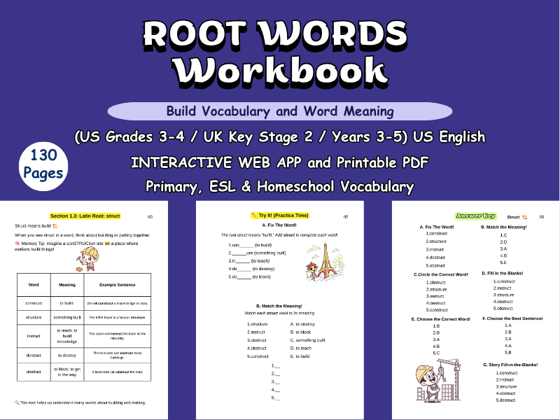Root Words Workbook: US Grade 3-4 / KS 2