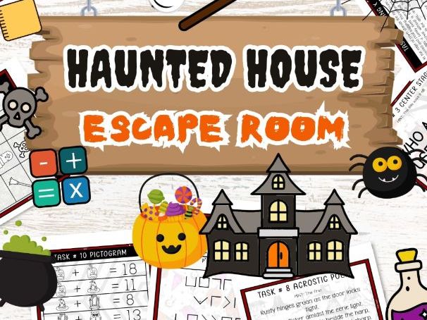 Haunted House Escape Room, Halloween Puzzles