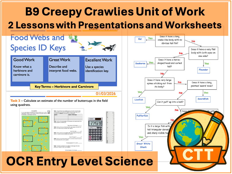 OCR Entry Level Science - B9 Creepy Crawlies - 2 Lessons