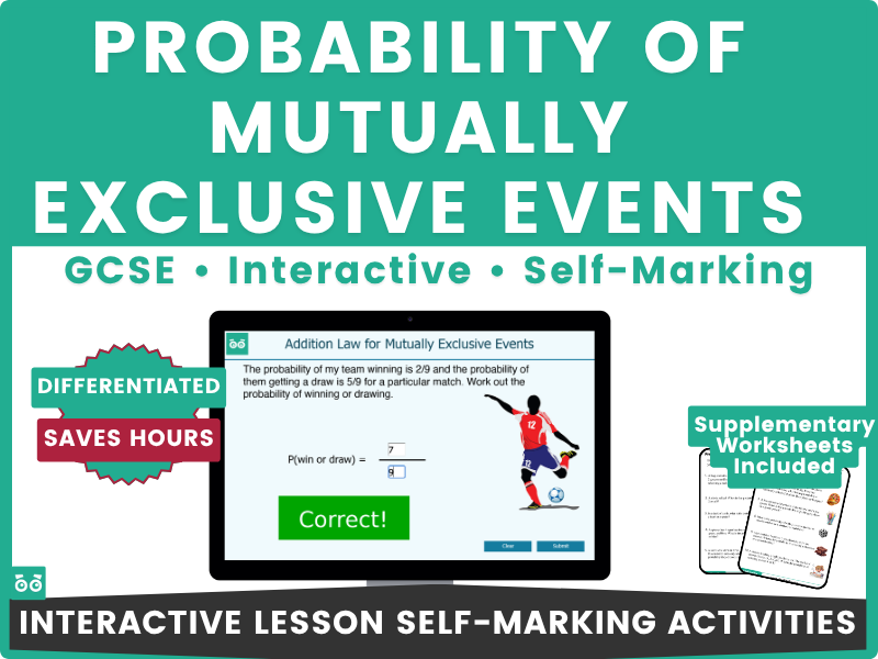 Probability of Mutually Exclusive Events GCSE Interactive Maths Lesson