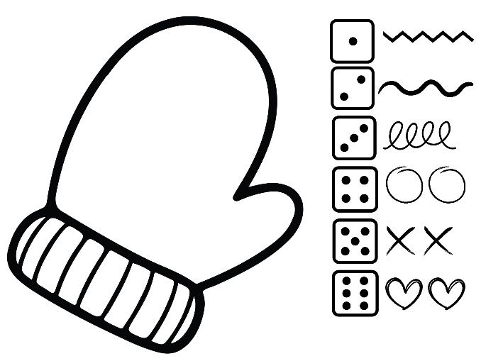Roll and Draw the Pattern Winter Clothes — Dice Fine Motor Activity (3 Sheets)