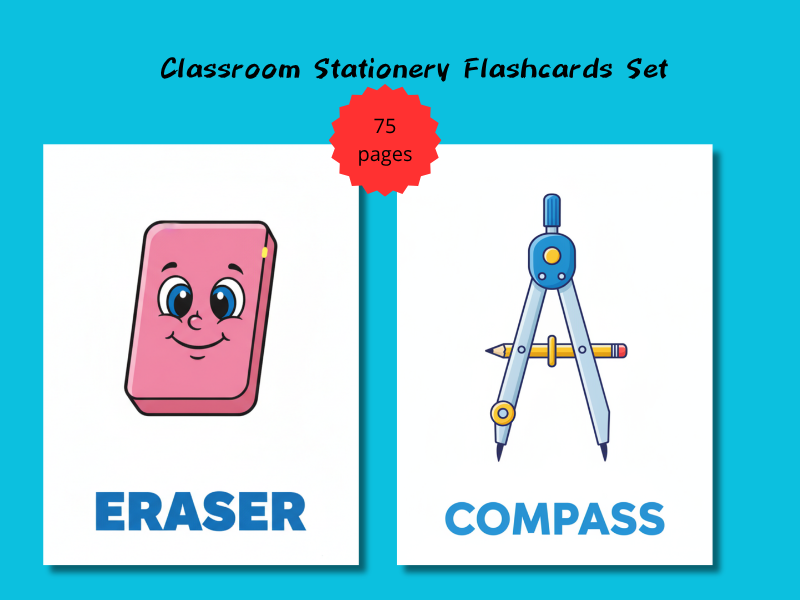 Classroom Stationery Flashcards Set