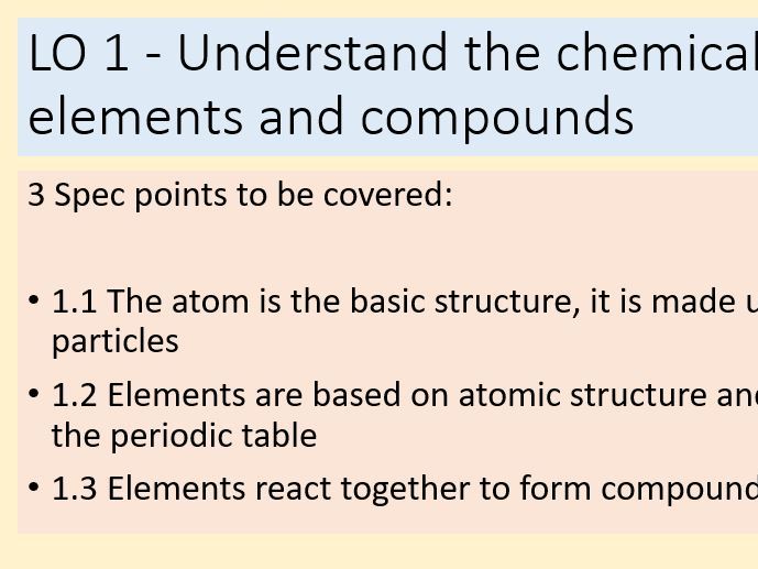 C Tech Applied Science LO1 The Atom